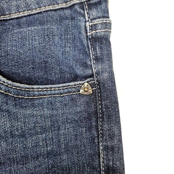 KUT FROM THE KLOTH Cameron Straight Leg Med Wash Crop Distressed Denim Jeans 2 - Picture 2 of 7